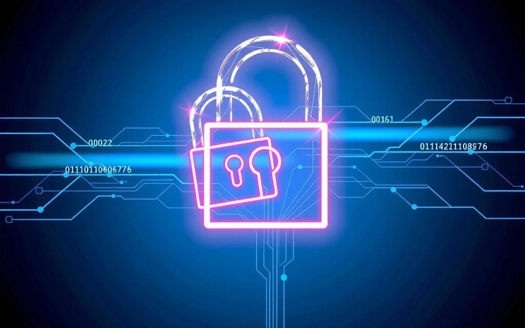 Digital locks and secure data flow on a network, representing robust cybersecurity.